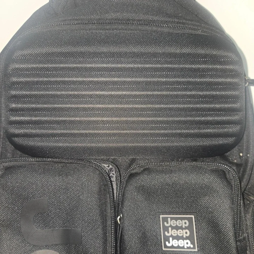 Jeep Black Multi-Pocket Tactical Backpack Hardshell Utility Travel Bag Mens